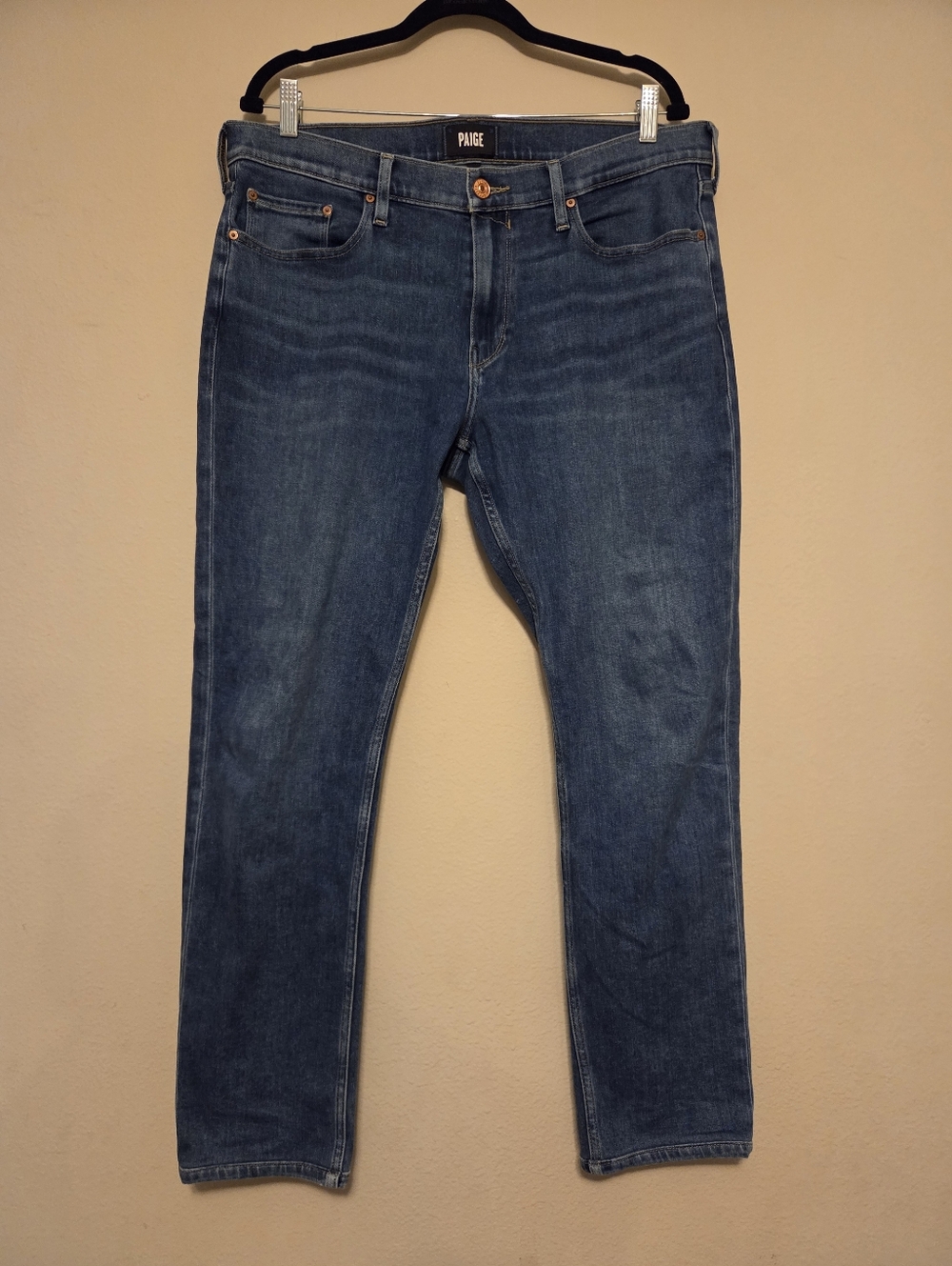 Paige Men's Lennox Jeans 35 Medium Wash Slim Stretch
